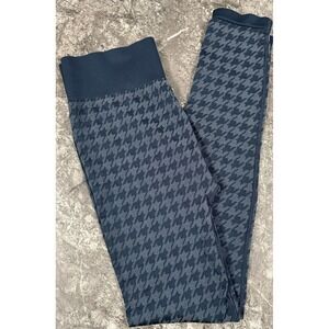 Rhone Womens Houndstooth Seamless Base Legging Performance Stretch Navy‎ Blue M